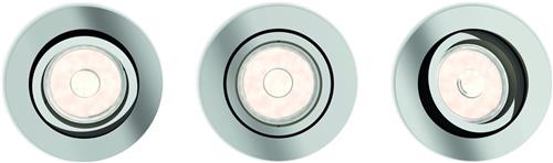 Philips Donegal Inbouwspots - 3 Lichtpunten - Chroom - Zonder lampen