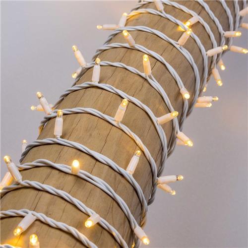 Koppelbare kerstverlichting wit | vanaf 10 meter met 100 LEDs | Rubber