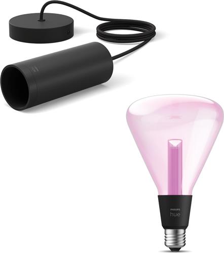 Philips Hue Lightguide Hanglamp (Zwart) - E27 - Wit en Gekleurd Licht - Incl. 1 Hue Lightguide Triangle Lamp - Hue White and Color Ambiance