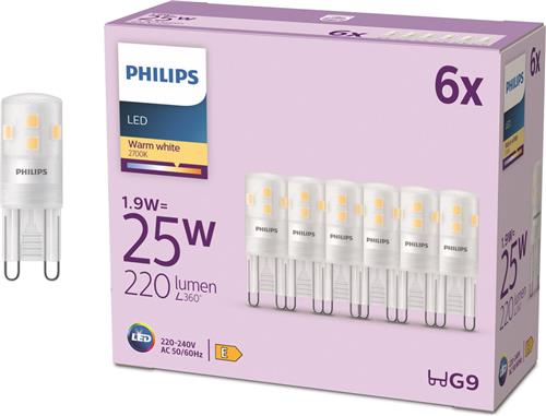 Philips LED Capsule - 25 W - G9 - Warmwit licht - 6 stuks