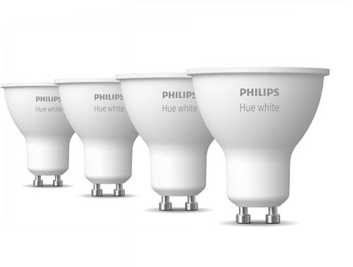 Philips Hue Uitbreidingspakket - GU10 - met 4 Spotjes - Warmwit Licht - Hue White