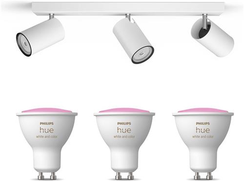 Philips Hue Kosipo Opbouwspot (Wit) - Wit en Gekleurd Licht - Plafondspot met 3 Lichtpunten - GU10 - Hue White and Color Ambiance