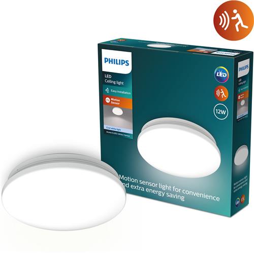 Philips Acuna plafondlamp - 12W - Helderwit licht - Ingebouwde bewegingssensor