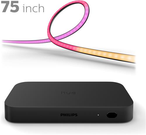 Philips Hue Entertainment Belevingspakket Voor 75 Inch Beeldscherm - Wit en Gekleurd Licht - Incl. 1 Hue HDMI Sync Box, 1 Hue Lightstrip 75 Inch - Hue White and Color Ambiance Gradient