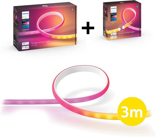 Philips Hue Gradient Lightstrip 3 Meter - Wit en Gekleurd Licht - LED Strip - Incl. Voedingskabel - Hue White and Color Ambiance Gradient
