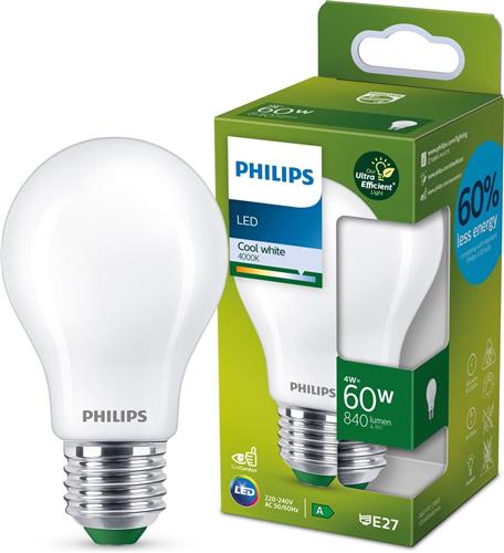 Philips Ultra Efficient LED lamp Mat - 60 W - E27 - Koelwit licht