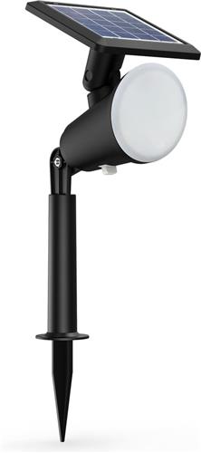 Philips Jivix solar sokkellamp met spies - zwart