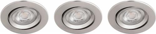 Philips Sparkle inbouwspot - 3-lichts - nikkel