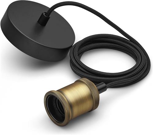 Philips Vintage Pendel  Ø11CM - Goud - E27 - 2m textielsnoer
