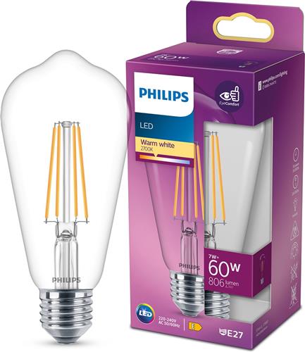 Philips Lighting 76305300 LED-lamp Energielabel E (A - G) E27 Speciale vorm 7 W = 60 W Warmwit (Ø x l) 6.4 cm x 14 cm 1 stuk(s)