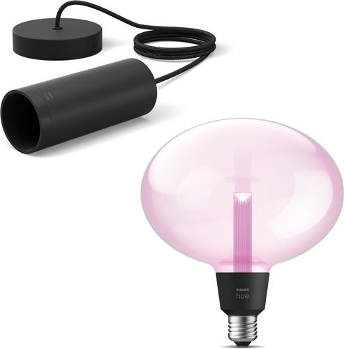 Philips Hue Lightguide Hanglamp (Zwart) - E27 - Wit en Gekleurd Licht - Incl. 1 Hue Lightguide Ellipse Lamp - Hue White and Color Ambiance