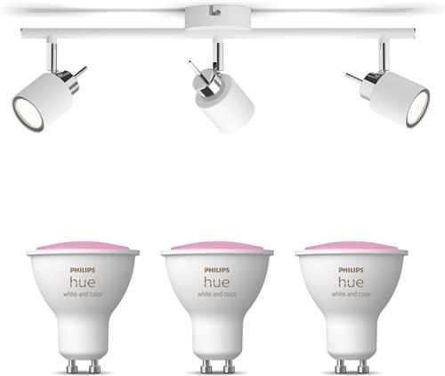 Philips Hue Meranti Opbouwspot (Wit) - Wit en Gekleurd Licht - Plafondspot met 3 Lichtpunten - GU10 - Hue White and Color Ambiance