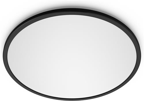 Philips Superslim plafonnière - zwart -  groot - warmwit licht - 18 W