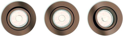Philips Donegal - Inbouwspot - 3 Lichtpunten - koper/messing