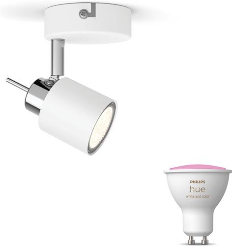 Philips Hue Meranti Opbouwspot (Wit) - Wit en Gekleurd Licht - Wandspot of Plafondspot met 1 Lichtpunt - GU10 - Hue White and Color Ambiance