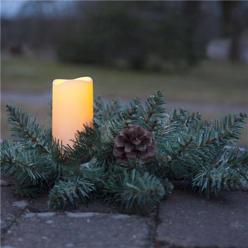 LED kaars met dennentak Serene 12cm