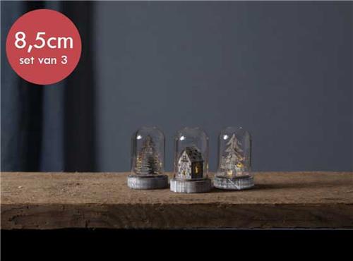 Kerst decoratie kupol - set van 3