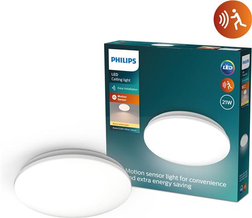 Philips Acuna plafondlamp - 21W - Warmwit licht - Ingebouwde bewegingssensor