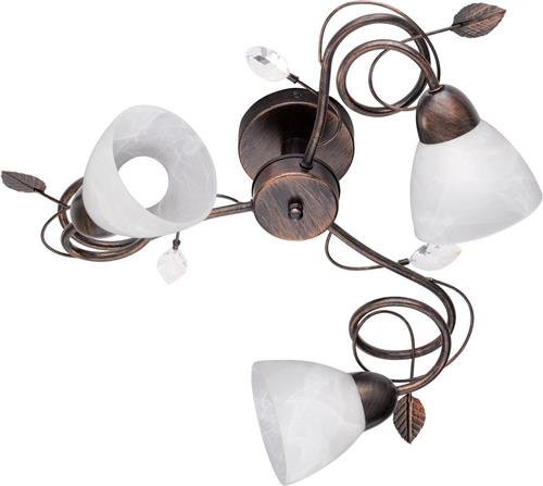 LED Plafondlamp - Plafondverlichting - Trion Trada - E14 Fitting - 3-lichts - Rond - Antiek Roestkleur - Aluminium