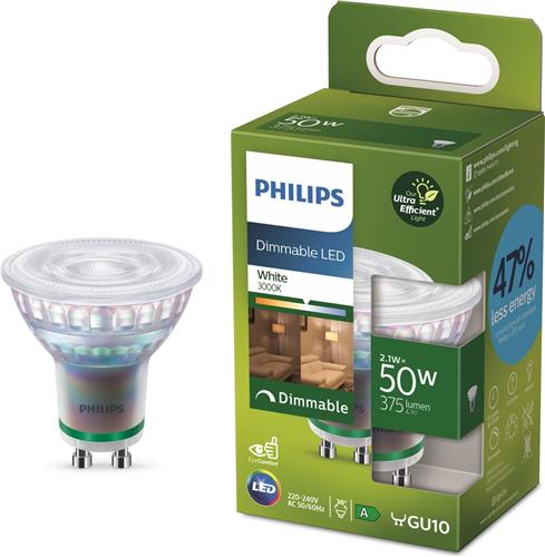 Philips Ultra Efficient LED spot - 50W - GU10 fitting - Helderwit licht - Dimbaar