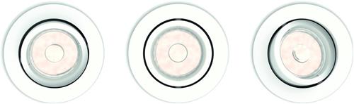 Philips Donegal inbouwspot - 3-lichts - wit - rond