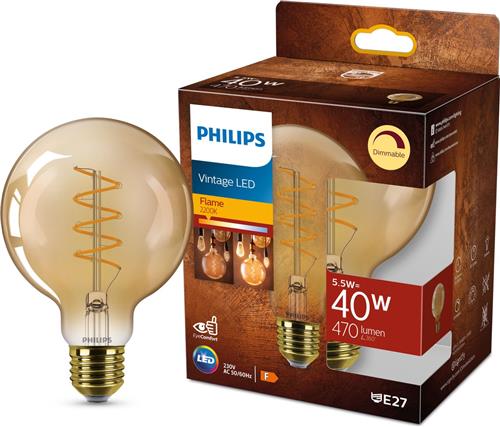 Philips LED Globe Spiraal Goud - 40 W - E27 - Dimbaar extra warmwit licht