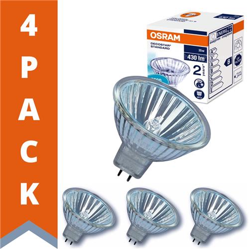 4 x Osram Decostar 51S Halogeenspot 50W met GU5.3 fitting - Dimbaar warm wit licht - 12V - MR16