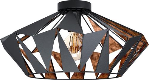 EGLO Carlton 6 Plafondlamp - E27 - Ø 47 cm - Zwart/Koper