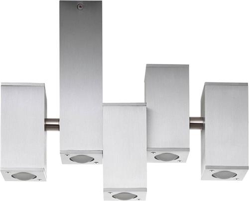 BRILLIANT lamp Cubic LED plafondlamp 9flg alu | 9x 3,3W LED geïntegreerd, (300lm, 3000K) | Schaal A ++ tot E | Draaibare zijelementen