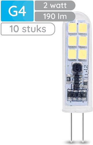 Modee LED Lamp G4 - 2W 4000K 190 LM 12V - LED Lamp insteek - Wit Licht - 10 stuks