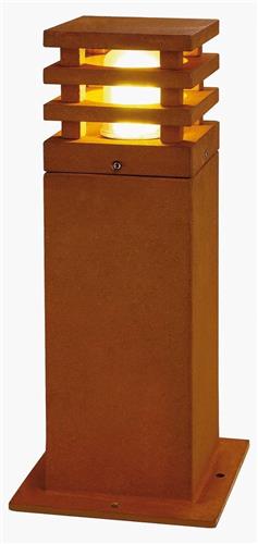 SLV RUSTY SQUARE 70 Sokkellamp - Geroest staal - LED