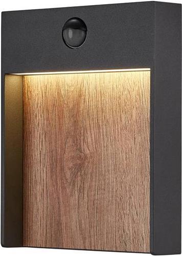 SLV buiten wandlamp Flatt Sensor - antraciet/bruin