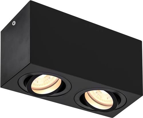 Plafondlamp Triledo GU10 2-lichts 16cm zwart - 1002005