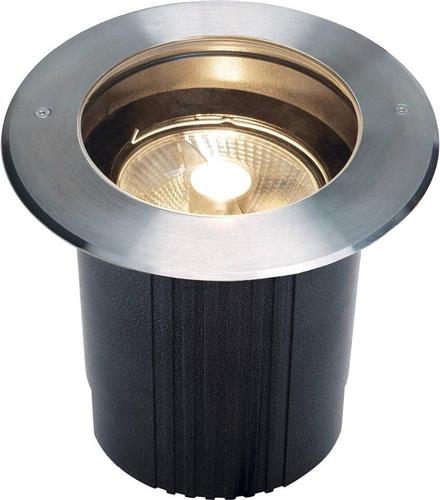SLV buiten grondspot Dasar 215 qpar111 rond - edelstaal