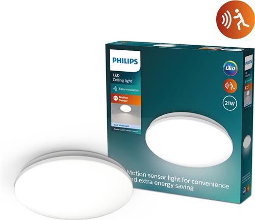 Philips Acuna plafondlamp - 21W - Helderwit licht - Ingebouwde bewegingssensor