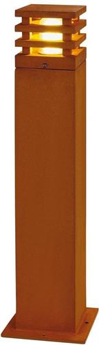SLV buiten sokkellamp Rusty Square 70 - led - geroest staal