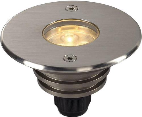 SLV buiten grondspot Dasar 92 led lv rond - edelstaal 3000k