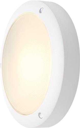 SLV buiten wandlamp Bulan - wit/glas gesatineerd