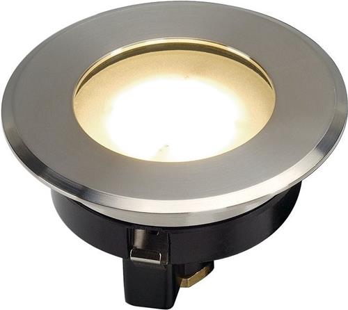 SLV buiten grondspot Dasar Flat 80 rond - edelstaal 3000k