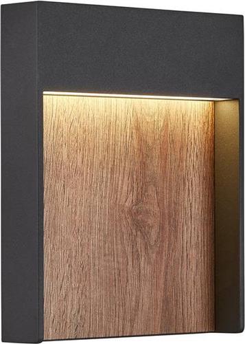SLV buiten wandlamp Flatt - antraciet/bruin