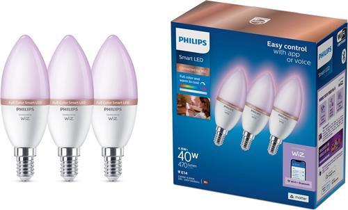 Philips Kaarslamp 40W C37 E14 x3