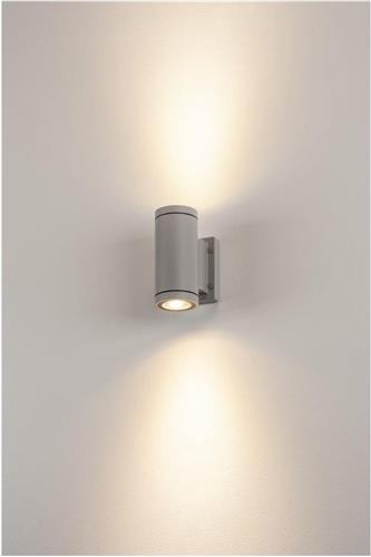 SLV buiten wandlamp New Myra Up-Down - zilvergrijs