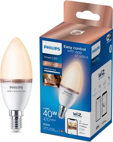 Philips Smart LED E14 5W 470lm 2700K-6500K Kaars Frosted
