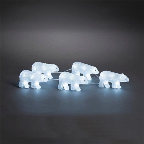 Konstsmide ijsbeer lichtsnoer met LED - set van 5