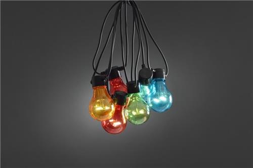 Konstsmide 2378 - Snoerverlichting - 10 lamps transp 80 LED zeer energiezuinig - 450 cm - 24V - voor buiten - multi