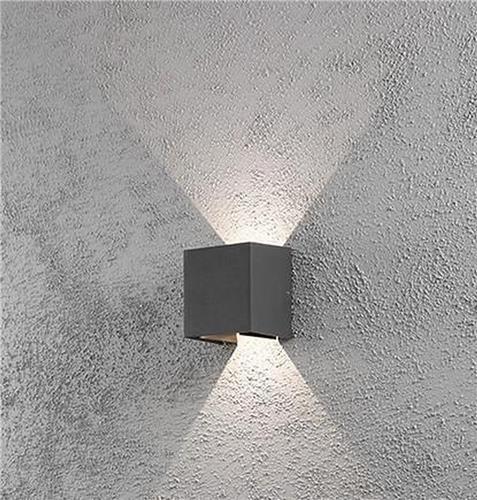Konstsmide Cremona Spotlamp Buiten L - 2-lichts LED - 3000K - IP54 - Antraciet