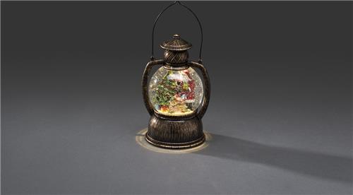 Konstsmide 3497 - Kerstdecoratie - 1 lamps LED sneeuwlantaarn kerstman watergevuld - op batterij - voor binnen - warmwit