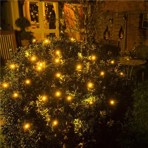 Lichtnet voor buiten - 32 LEDs - 1 x 1 meter - 2300K amberkleurig - IP44 waterdicht - Kerstverlichting buiten - Netverlichting