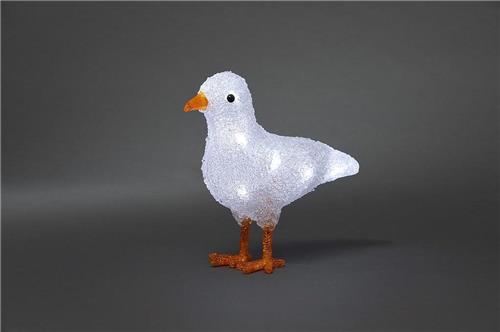Konstsmide - LED acryl duif 21cm op batt 12x - koelwit