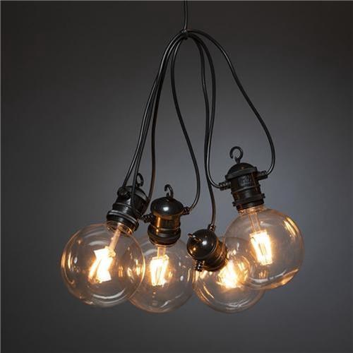 Konstsmide® Sweden  2395-800 - Snoerverlichting - Connectable  add- on verlengsnoer 10m  - 10 transparante globes ø10cm - extra warmwit  premium verwisselbare filament PowerLED - zeer energiezuinig en duurzaam - verlengbaar tot max 40m op startsnoer